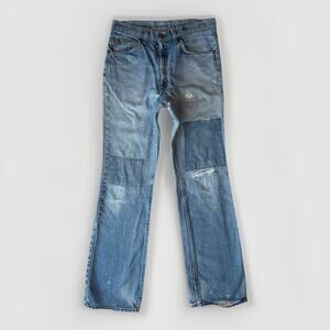 Vintage Levis 517 Jeans 29 Blue Orange Tab 80s Denim Made in USA Boot Cut 0217